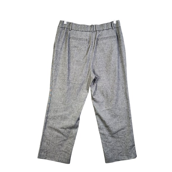 Talbots Womens Bristol Pant Size 14 Linen Blend Pascala Texture Pleated Trousers - Picture 4 of 13